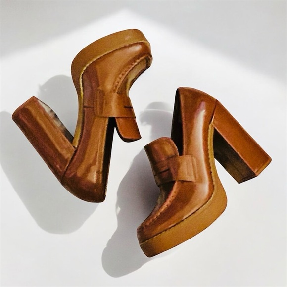 Steve Madden Randy Platform Loafers in Cognac size 8.5 - Picture 4 of 9